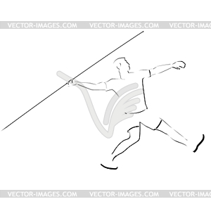 Javelin throwing - vector clipart