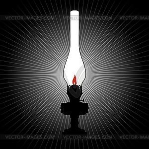 Light of kerosene lamp - vector clip art