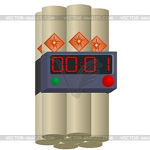 Dynamite with clockwork - vector clipart