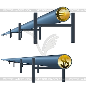 Monetary oil pipe - vector clipart