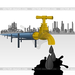 Oil-producing factory - vector clip art