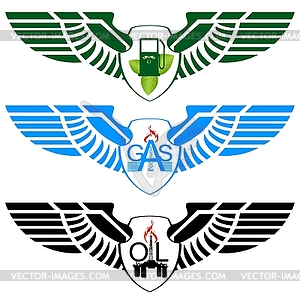 Icons petroleum and gas industry - vector image