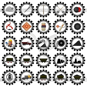 Badges coal industry - vector image