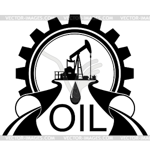 Иконка нефтяной промышленности - векторное изображение клипарта