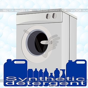 Washer and detergents - vector clipart