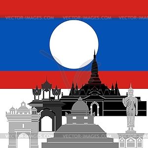 Laos - royalty-free vector clipart