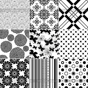 Set seamless vintage pattern - vector clipart