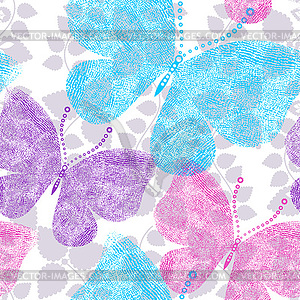 Spring grunge seamless floral white pattern - vector clipart / vector image