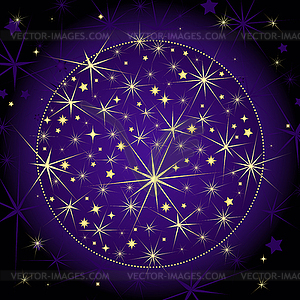 Christmas dark violet ball - vector clip art