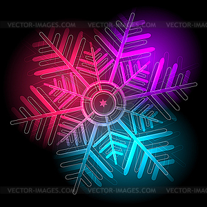 Glowing colorful snowflake - vector clipart