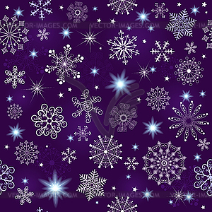Seamless violet christmas pattern - vector image