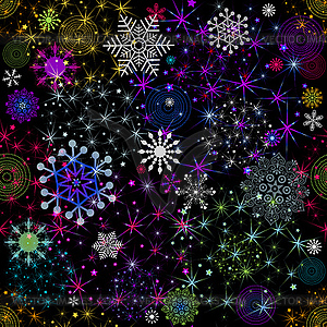 Seamless colorful christmas pattern - color vector clipart