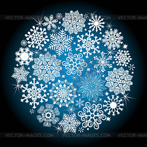 Christmas glowing snow ball - vector clipart