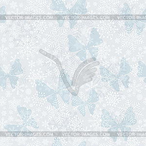 Seamless silvery Christmas pattern - vector image