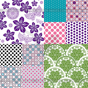 Set seamless vintage pattern - vector clipart