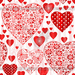 Grungy seamless valentine pattern - vector clipart / vector image