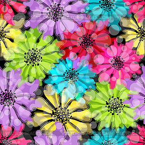 Seamless floral colorful pattern - royalty-free vector clipart