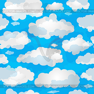 Spring seamless pattern wuth clouds - vector clipart