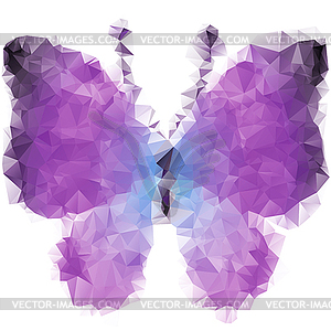 Violet butterfly of triangles - vector clip art