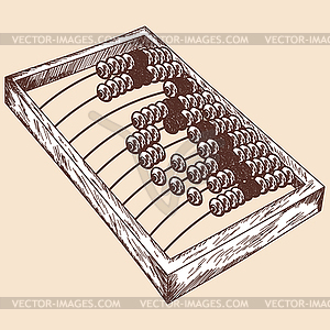 Wooden abacus sketch - royalty-free vector clipart