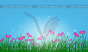 Meadow color background - vector clip art