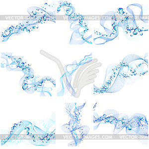 Abstract backgrounds set in water wave style - vector clip art