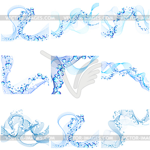 Abstract backgrounds set in water wave style - vector clipart