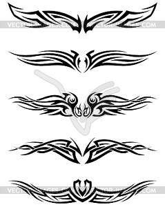 Set tribal tattoos - vector image