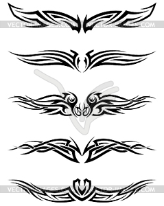 Set tribal tattoos - vector image