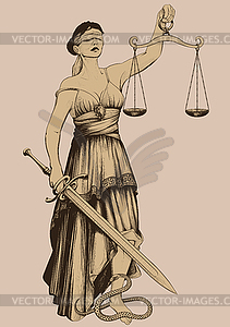 Symbol of justice Femida - vector image