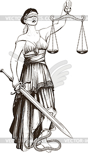 Symbol of justice Femida - vector EPS clipart