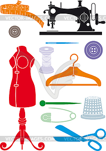 Sewing accessories - vector image