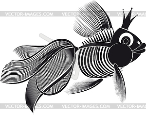 Skeleton goldfish - vector clipart