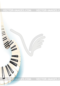 Swirl fortepiano keyboard - vector image