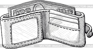 Бумажник - векторное изображение