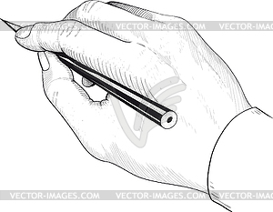 Рука с карандашом - клипарт в векторе / векторное изображение
