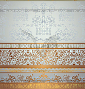 Floral design grey and gold999 - royalty-free vector image