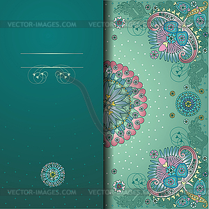 Abstract floral pattern green - vector image