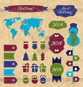 Set Christmas Infographic design elements, group - vector image