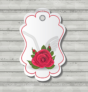 Elegant card with red rose for Valentine Day - vector clip art