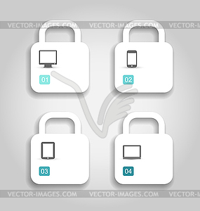 Infographic design template paper tags with - vector clipart