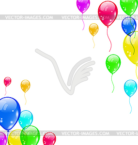 Set colourful flying balloons for your party - vector clip art