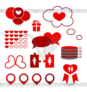 Set infographic elements of valentine presentation - vector image