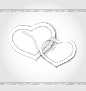 Paper hearts for Valentine Day for design card - vector image