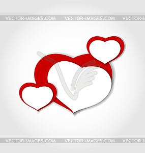 Valentine background made of hearts stickers - vector clipart