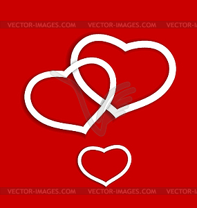 Paper hearts for Valentines day card - vector clip art