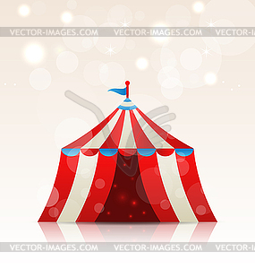 Open circus stripe entertainment tent - vector image