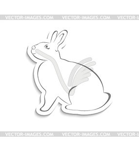 Easter greeting rabbit - vector image