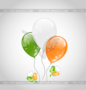 Irish colorful balloons with clovers for St. - royalty-free vector image