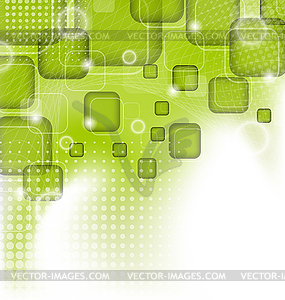 Futuristic set squares, abstract green background - vector clip art